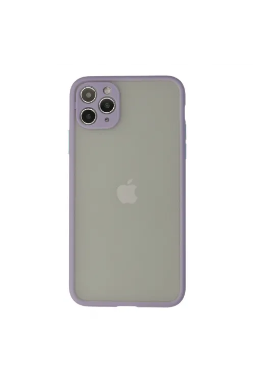 Apple İphone 12 Pro Max Kılıf Montreal Silikon Kapak - Mor