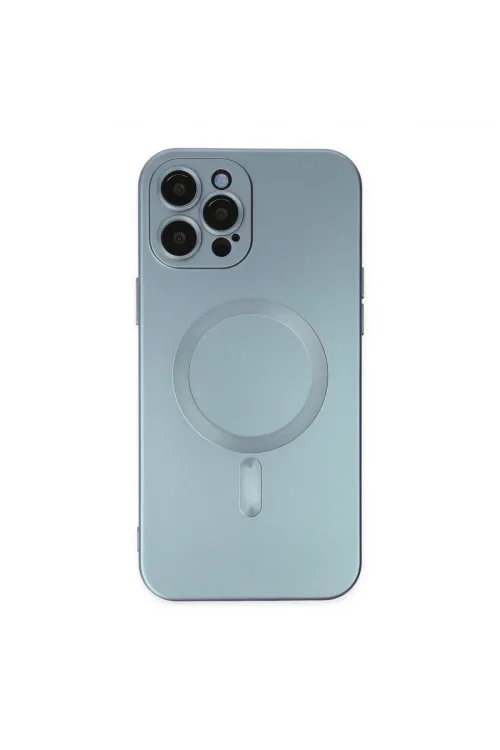 Apple İphone 12 Pro Max Kılıf Moshi Lens Magneticsafe Silikon - Sierra Blue