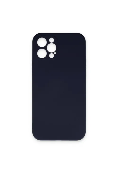 Apple İphone 12 Pro Max Kılıf Nano İçi Kadife Silikon - Lacivert