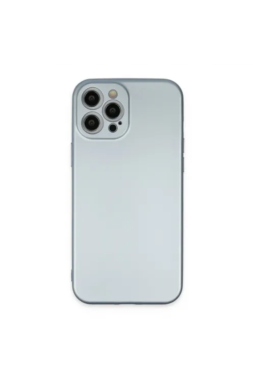 Apple İphone 12 Pro Max Kılıf Nano İçi Kadife Silikon - Sky Blue