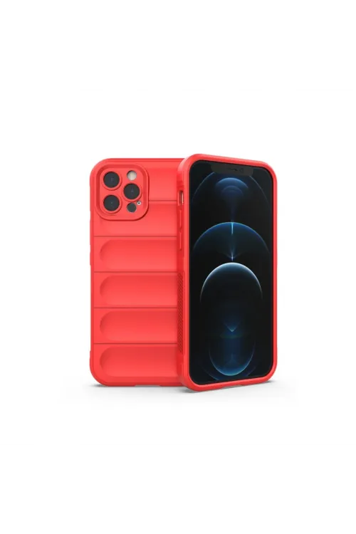 Apple İphone 12 Pro Max Kılıf Optimum Silikon - Kırmızı