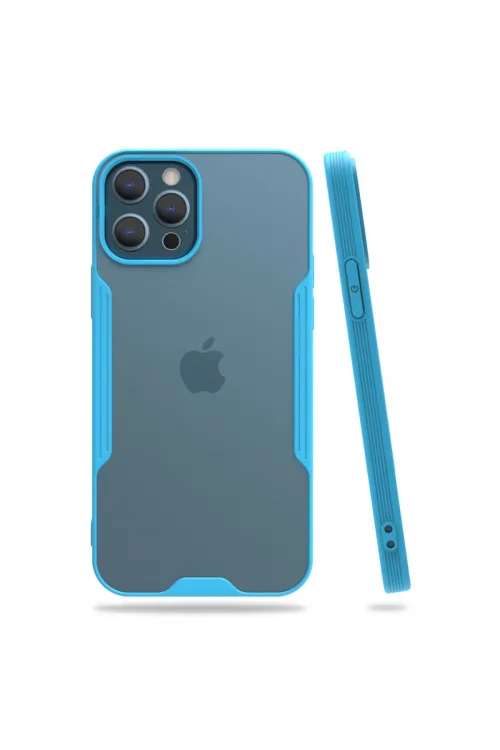 Apple İphone 12 Pro Max Kılıf Platin Silikon - Mavi