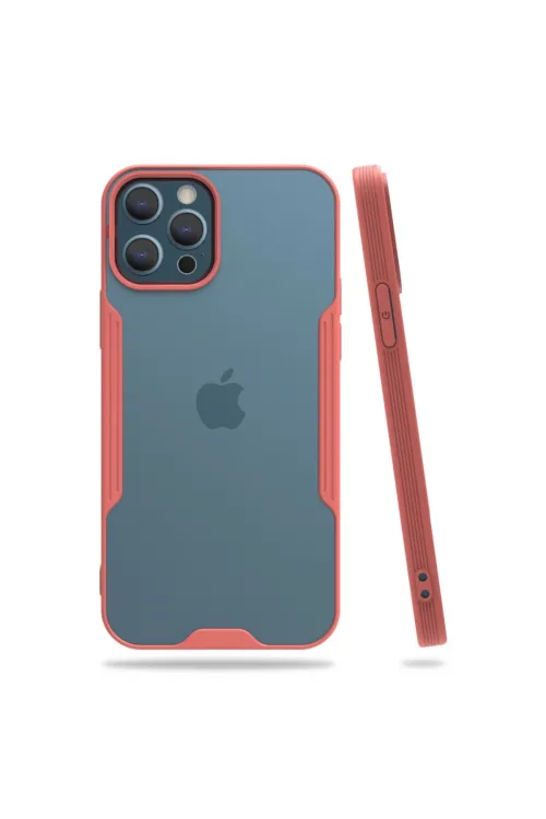Apple İphone 12 Pro Max Kılıf Platin Silikon - Pembe