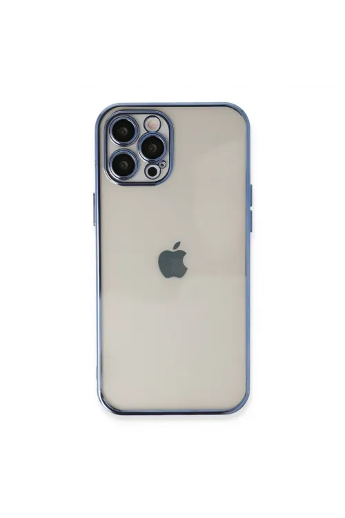 Apple İphone 12 Pro Max Kılıf Razer Lensli Silikon - Açık Mavi