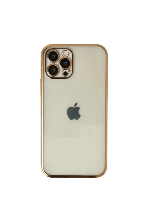 Apple İphone 12 Pro Max Kılıf Razer Lensli Silikon - Gold