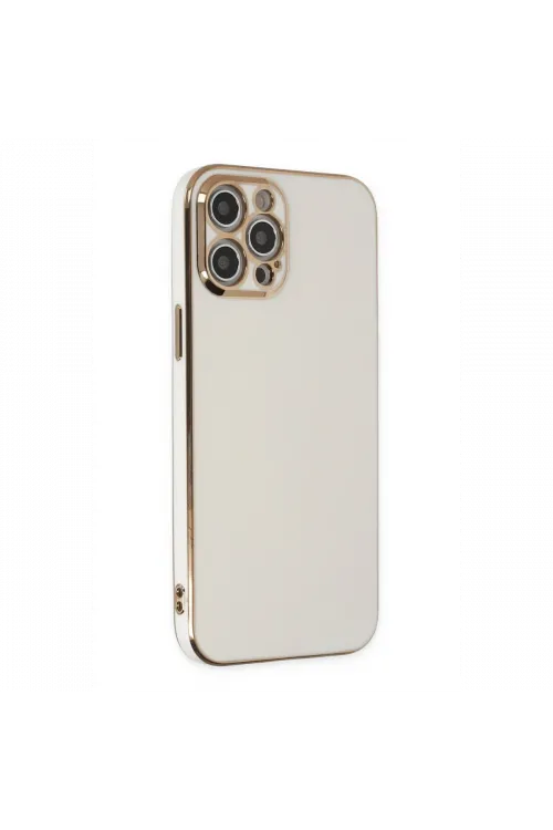 Apple iPhone 12 Pro Max Kılıf Volet Silikon - Beyaz