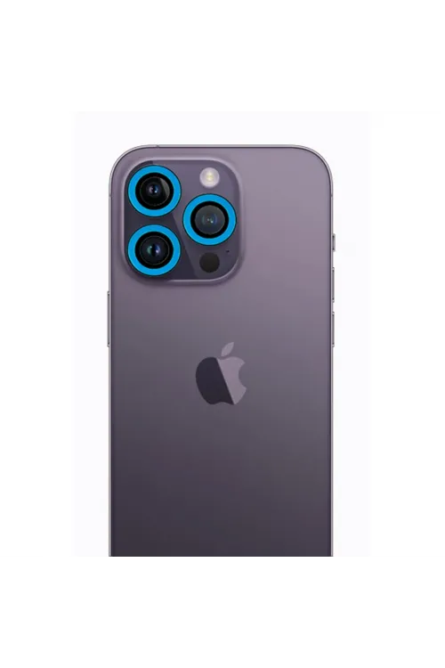Apple İphone 12 Pro Max Neon Fosforlu Kamera Lens - Mavi