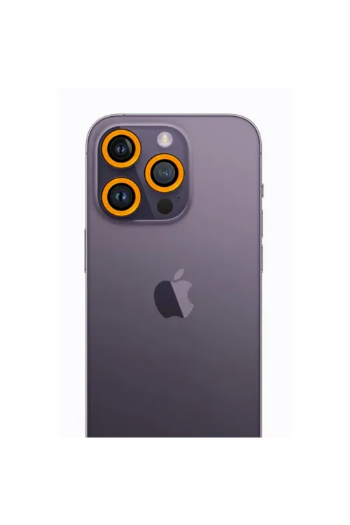 Apple İphone 12 Pro Max Neon Fosforlu Kamera Lens - Sarı