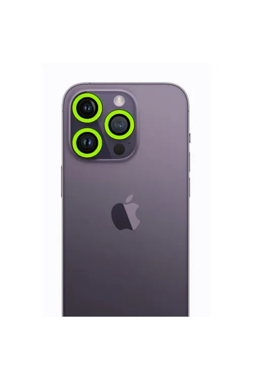 Apple İphone 12 Pro Max Neon Fosforlu Kamera Lens - Yeşil