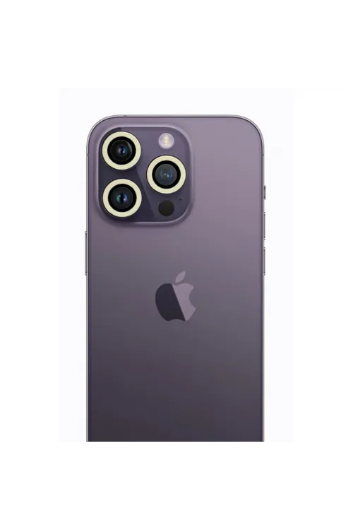 Apple İphone 12 Pro Neon Fosforlu Kamera Lens - Beyaz