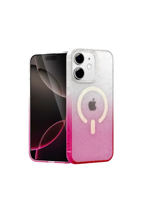 Apple İphone 12 Pummel Shiny Magsafe Kapak - Pembe