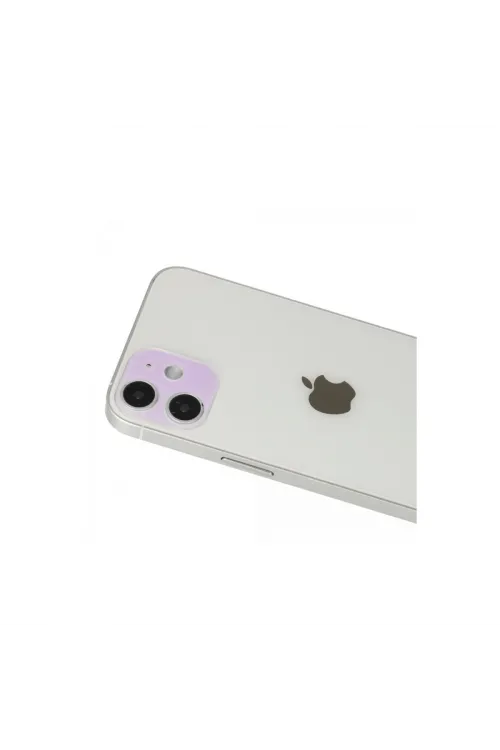 Apple İphone 12 Rainbow Kamera Lens Koruma Cam - Mor