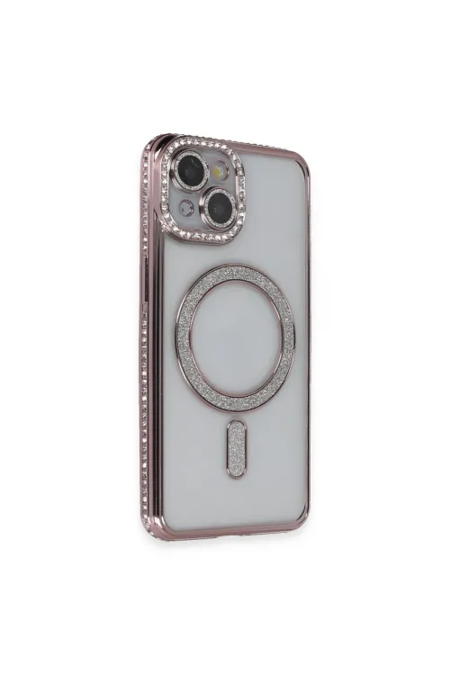 Apple İphone 13 Kılıf Joke Simli Magneticsafe Kılıf - Pembe
