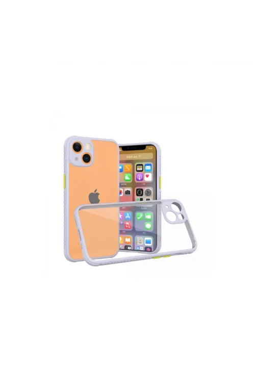 Apple İphone 13 Mini Kılıf Miami Şeffaf Silikon - Lila