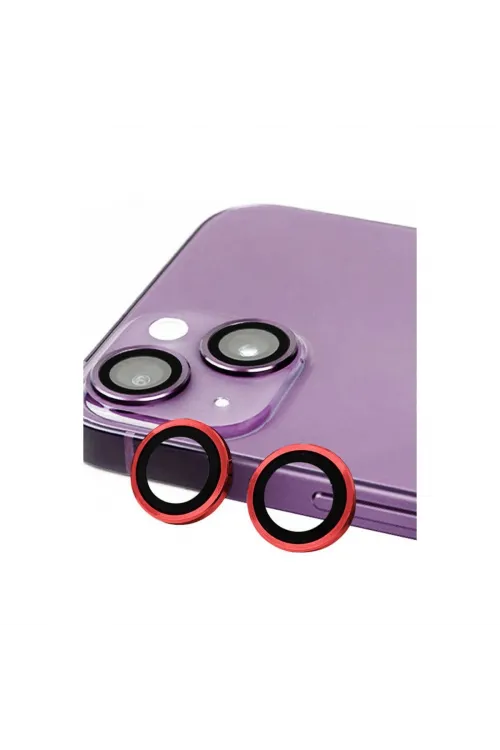 Apple İphone 13 Mini Raze Metal Kamera Lens - Kırmızı
