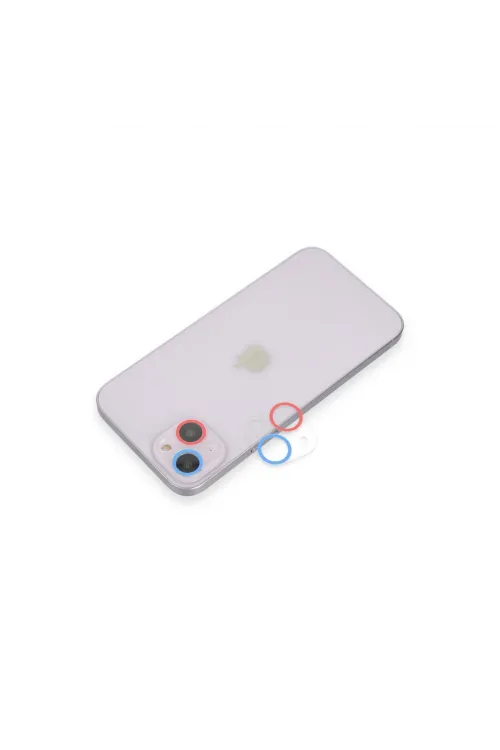 Apple İphone 13 Mini Renkli Kamera Lens Koruma Cam - Pembe-mavi