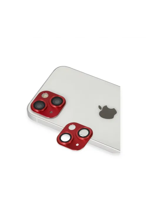 Apple İphone 13 Pers Alüminyum Kamera Lens - Kırmızı