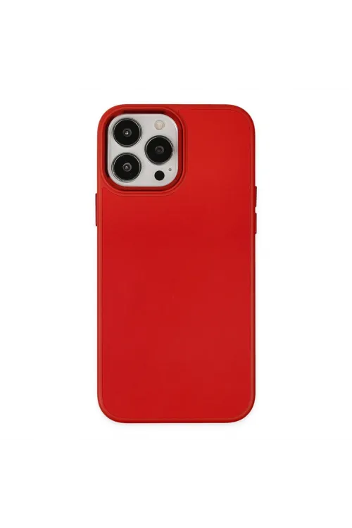 Apple İphone 13 Pro Kılıf Asya Deri Silikon - Kırmızı