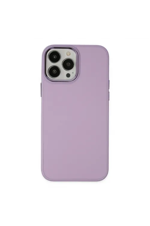 Apple İphone 13 Pro Kılıf Asya Deri Silikon - Lila