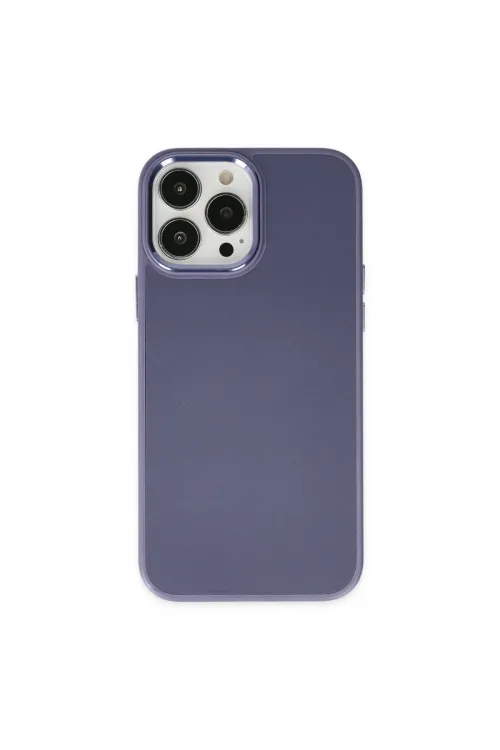 Apple İphone 13 Pro Kılıf Asya Deri Silikon - Mor