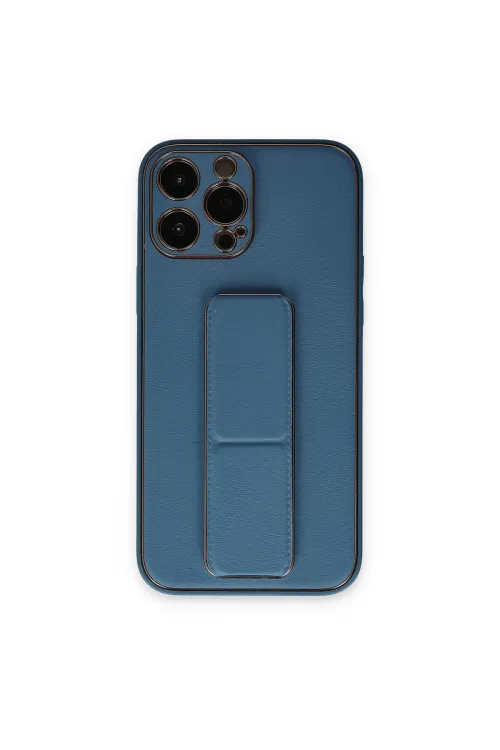 Apple İphone 13 Pro Kılıf Coco Deri Standlı Kapak - Açık Mavi