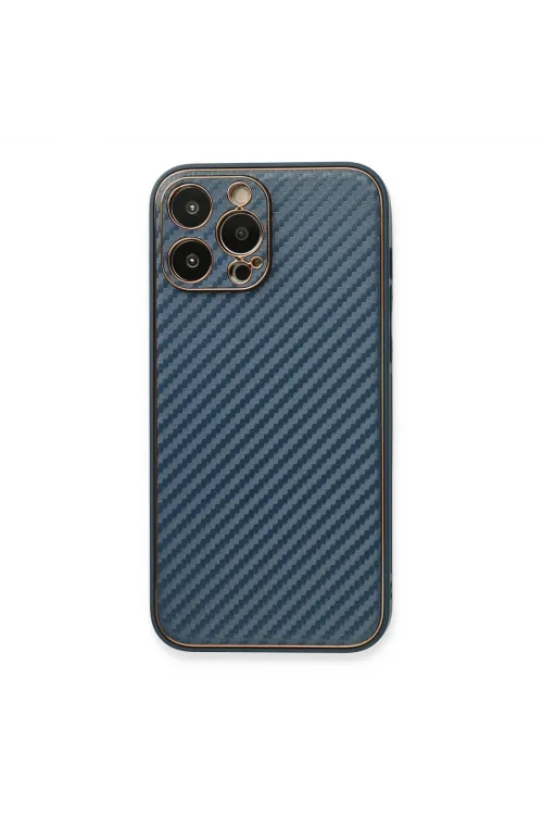Apple İphone 13 Pro Kılıf Coco Karbon Silikon - Mavi