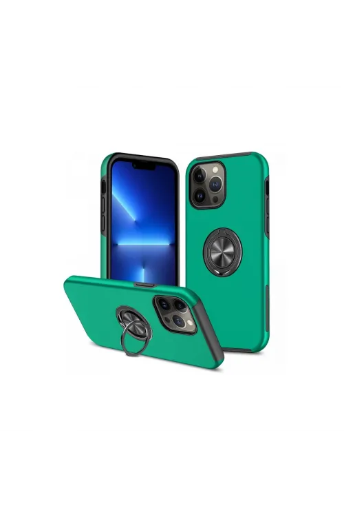 Apple İphone 13 Pro Kılıf Elit Yüzüklü Kapak - Yeşil