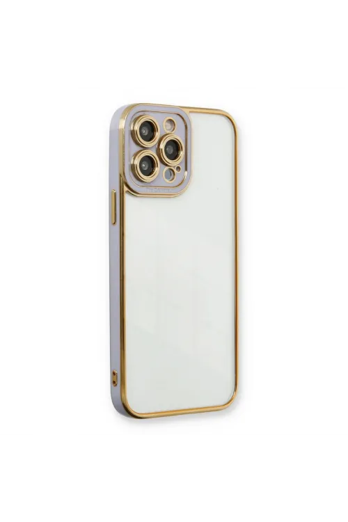 Apple İphone 13 Pro Kılıf Liva Lens Silikon - Lila