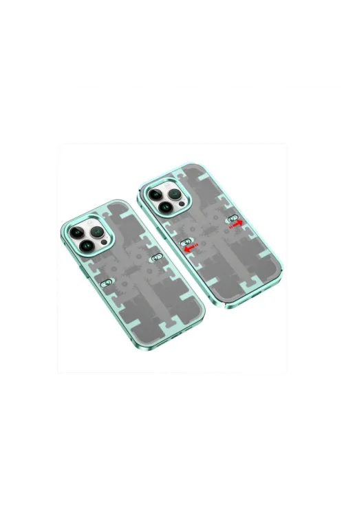 Apple İphone 13 Pro Kılıf Mekanik Bumper Kapak - Yeşil