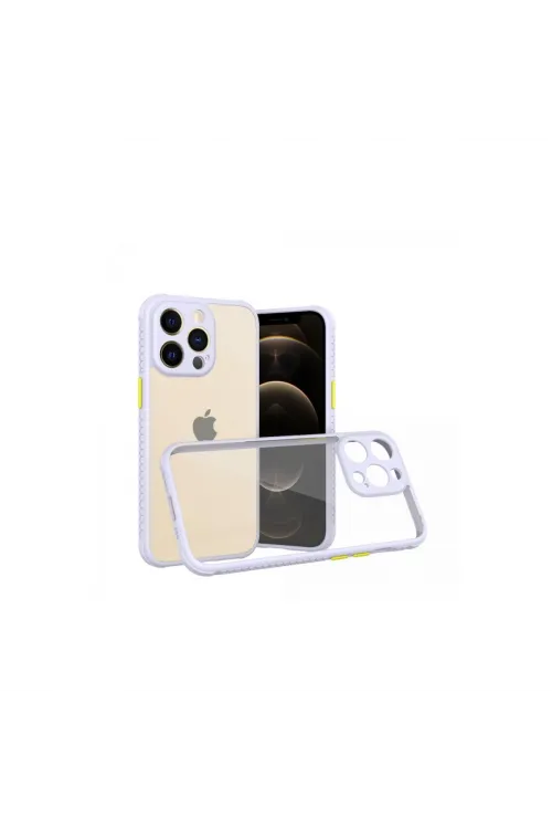 Apple İphone 13 Pro Kılıf Miami Şeffaf Silikon - Lila