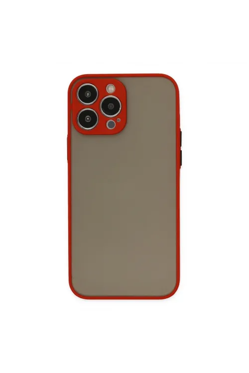 Apple İphone 13 Pro Kılıf Montreal Silikon Kapak - Kırmızı
