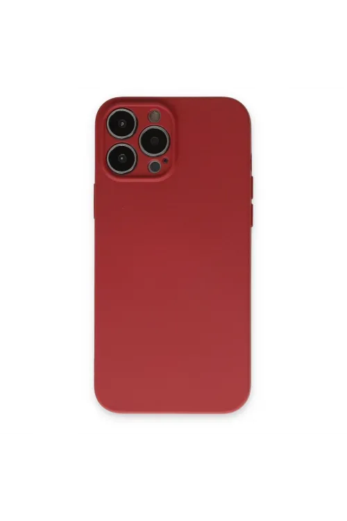 Apple İphone 13 Pro Kılıf Nano İçi Kadife Silikon - Kiremit