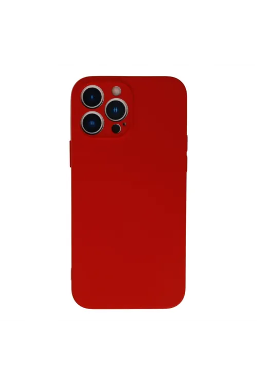 Apple İphone 13 Pro Kılıf Nano İçi Kadife Silikon - Kırmızı
