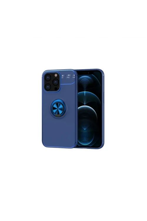 Apple İphone 13 Pro Kılıf Range Yüzüklü Silikon - Mavi