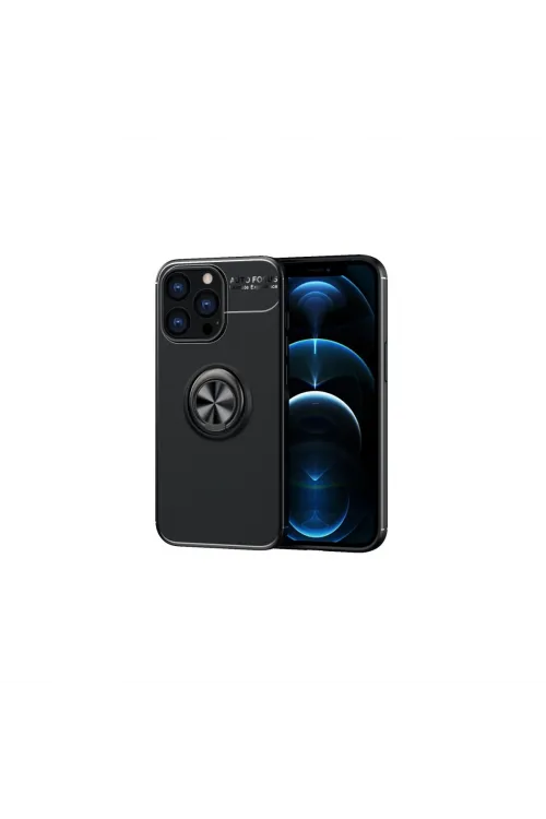 Apple İphone 13 Pro Kılıf Range Yüzüklü Silikon - Siyah