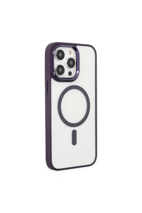 Apple İphone 13 Pro Kılıf Room Magneticsafe Silikon - Derin Mor