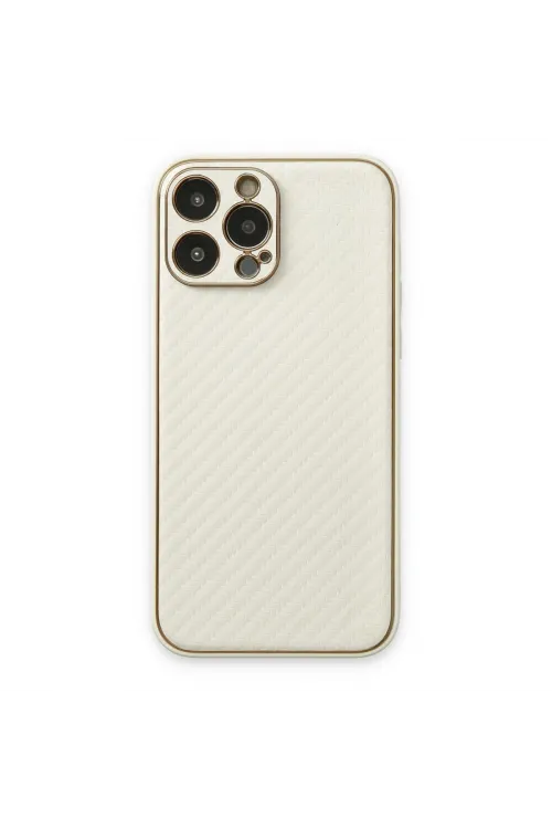 Apple İphone 13 Pro Max Kılıf Coco Karbon Silikon - Beyaz