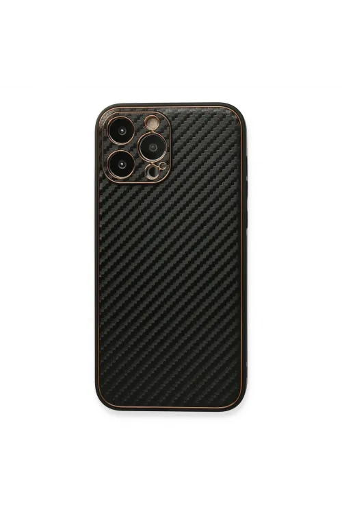 Apple İphone 13 Pro Max Kılıf Coco Karbon Silikon - Siyah