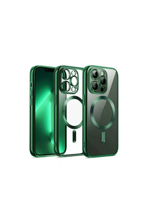 Apple İphone 13 Pro Max Kılıf Kross Magneticsafe Kapak - Koyu Yeşil
