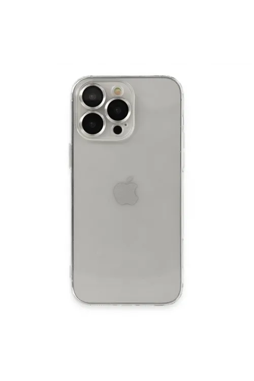 Apple İphone 13 Pro Max Kılıf Luko Lens Silikon - Gümüş