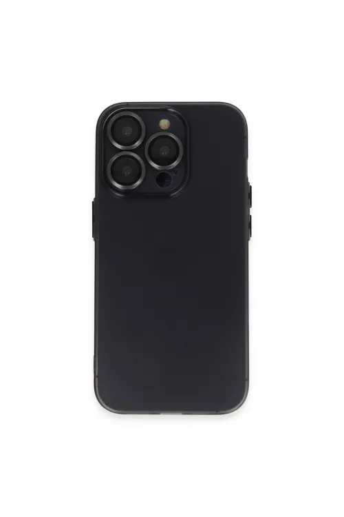 Apple İphone 13 Pro Max Kılıf Luko Lens Silikon - Siyah