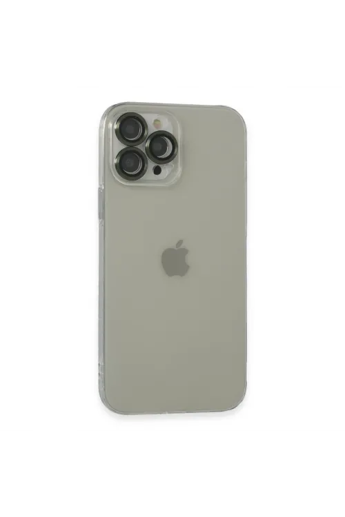 Apple İphone 13 Pro Max Kılıf Luko Lens Silikon - Yeşil