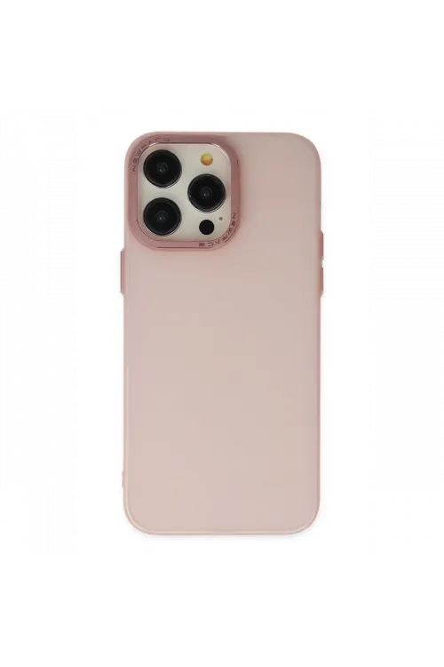 Apple iPhone 13 Pro Max Kılıf Modos Metal Kapak - Pembe