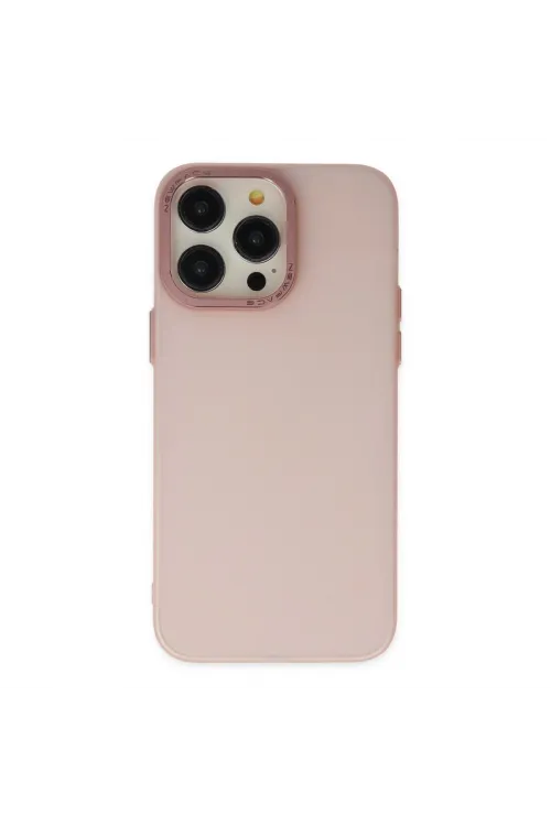 Apple İphone 13 Pro Max Kılıf Modos Metal Kapak - Pembe