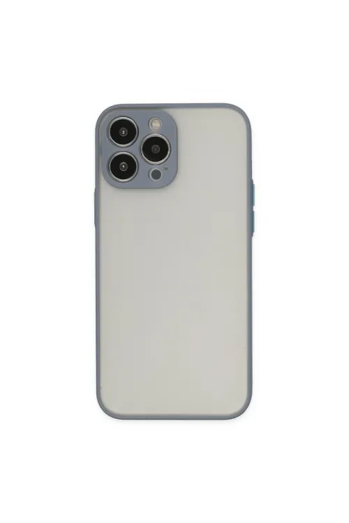 Apple İphone 13 Pro Max Kılıf Montreal Silikon Kapak - Gri