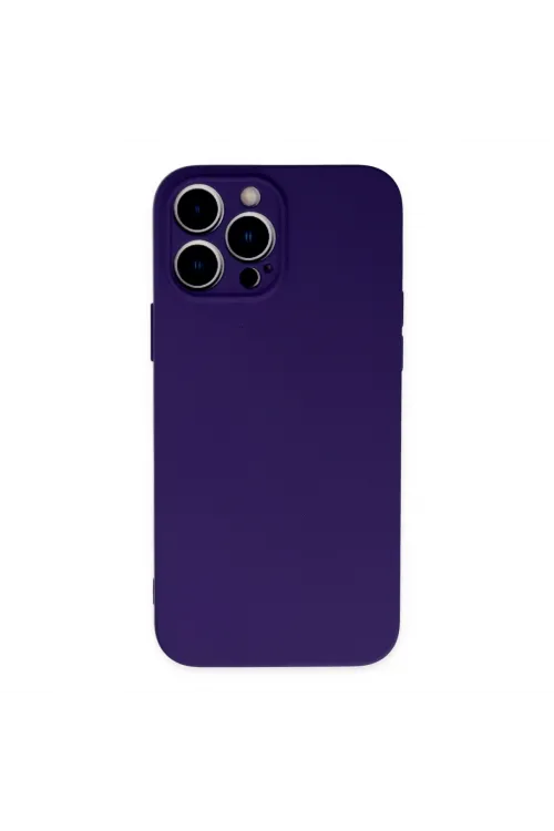 Apple İphone 13 Pro Max Kılıf Nano İçi Kadife Silikon - Mor