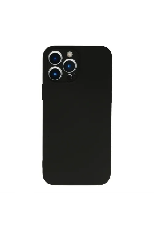 Apple İphone 13 Pro Max Kılıf Nano İçi Kadife Silikon - Siyah
