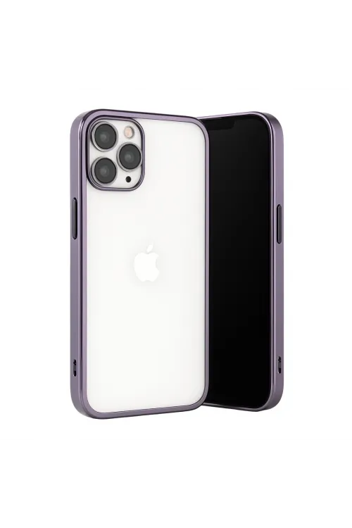 Apple İphone 13 Pro Max Kılıf Razer Lensli Silikon - Mor