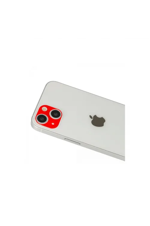 Apple İphone 13 Rainbow Kamera Lens Koruma Cam - Kırmızı