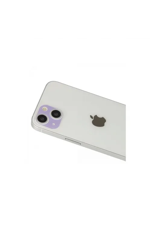 Apple İphone 13 Rainbow Kamera Lens Koruma Cam - Mor